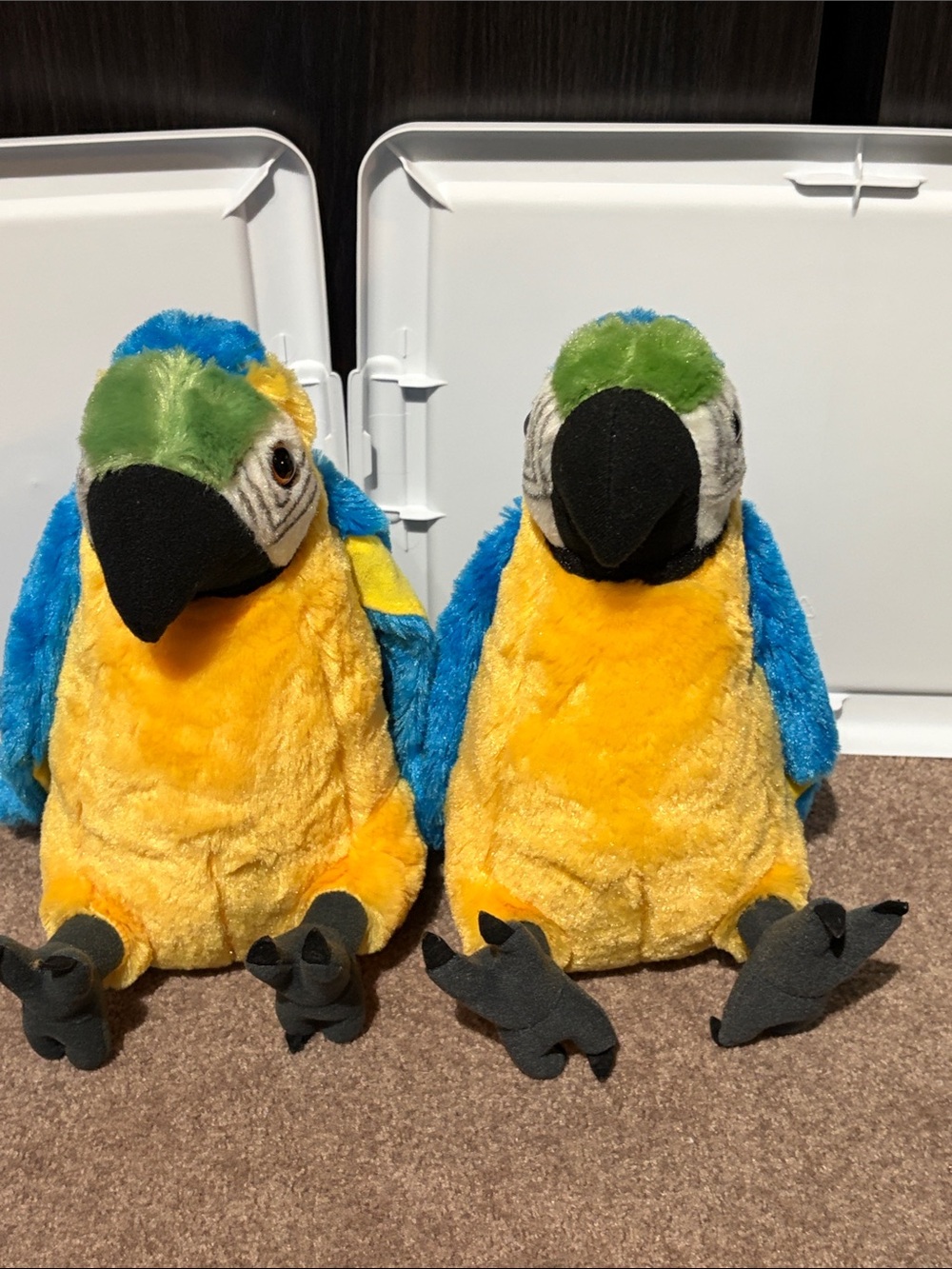 Plush Blue and Yellow Parrot Bird Toy - Soft Plush
